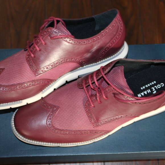 Stylish Burgundy Leather Oxfords - Cole Haan main image 9